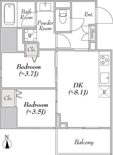 ルミーク文京湯島【5階】の間取り