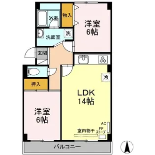 コンフォート桂木【1階】の間取り