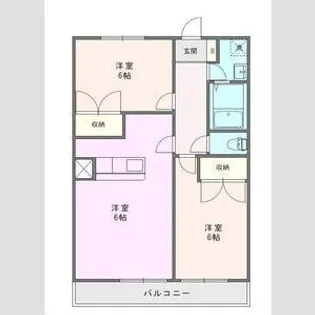 ハスヤマC【1階】の間取り