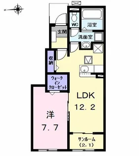 ガーデン ハイツ ハトリI【1階】の間取り