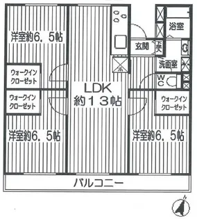 稲毛ファミールハイツ 10号棟【2階】の間取り