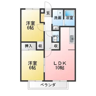 サンガーデン高蔵寺【2階】の間取り