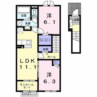 メゾンボヌール【2階】の間取り