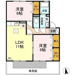 サン・スクエア B棟【1階】の間取り