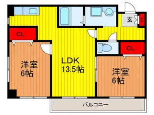 アンシャンテ高宮・高槻A棟・B棟【3階】の間取り