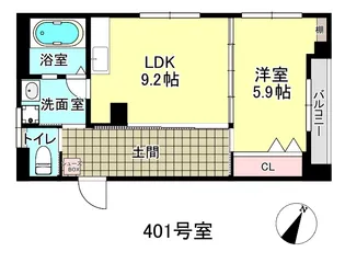 フラッツ310ビル(フラッツサトウビル)【4階】の間取り