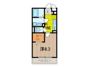 バレンティア【1階】の間取り