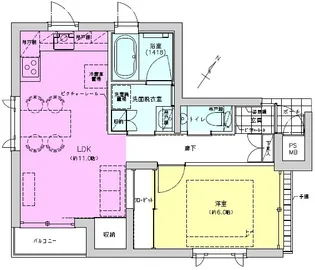 フラット大井町【2階】の間取り