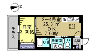 Calm津田沼【1階】の間取り