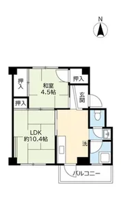 UR総持寺【5階】の間取り