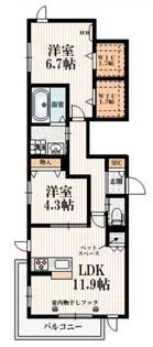 LEAF MOON【2階】の間取り