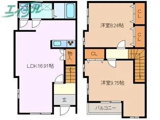 ファビージョージアン・イースト【1階】の間取り
