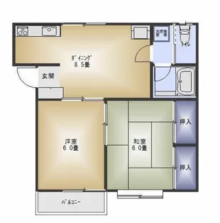 ハイムやすらぎA【1階】の間取り