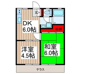 岡本コ-ポB【1階】の間取り