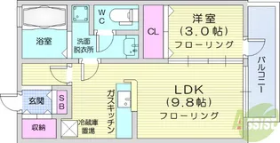 カサヴェルデ2番館【1階】の間取り