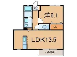 メゾンドゥ【2階】の間取り