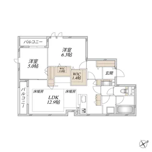 (仮称)市ノ坪メゾン【3階】の間取り