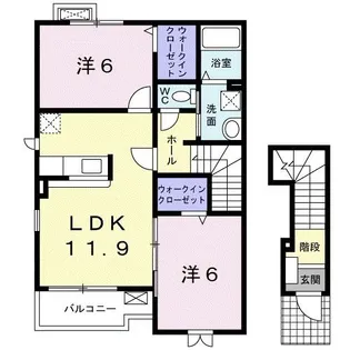クレメントB【2階】の間取り