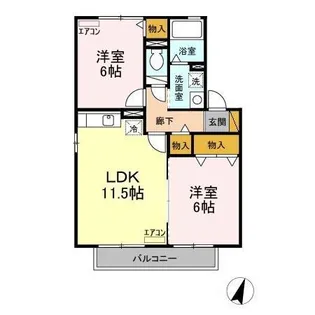 コンフォール・オリエB【2階】の間取り