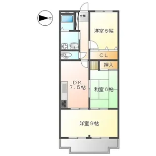 サンハイツ大畑【2階】の間取り