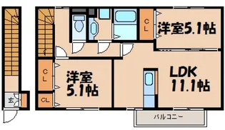 Kソーミール【2階】の間取り