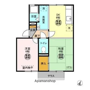 カーサフォンターナ【1階】の間取り