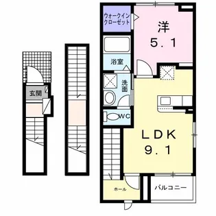 ヒカルサ甲府住吉 サウス【3階】の間取り