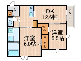 グラン シャルムローズ【1階】の間取り