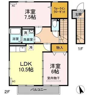 メゾンクオーレ E【2階】の間取り