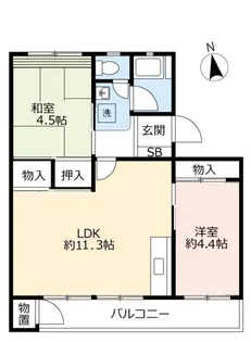 UR鈴蘭台第一【5階】の間取り
