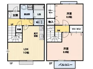 中丘ハイツB【1階】の間取り