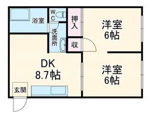 ドミール久里浜【1階】の間取り