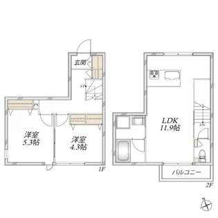 シャトーエミネンス【2階】の間取り