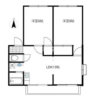ディアコートB【2階】の間取り