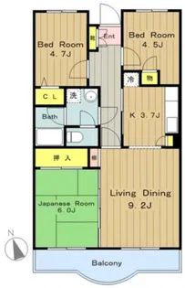 フォレストマンション【4階】の間取り