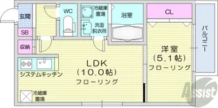 NAGI桑園【2階】の間取り