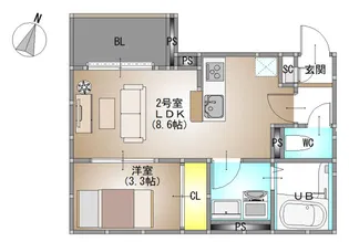 REGALEST 総社駅前【3階】の間取り
