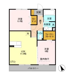 ミルダー ラオム【2階】の間取り