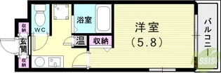 バッハレジデンス神戸ウエストA【6階】の間取り