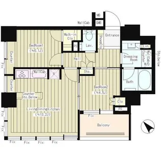 ザ・ヒルトップタワー高輪台【20階】の間取り