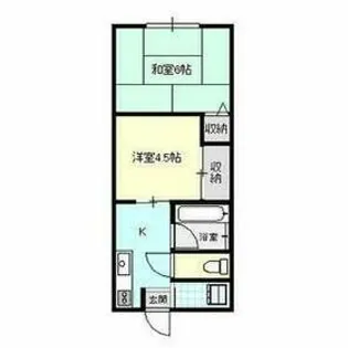 太陽マンション105棟【1階】の間取り