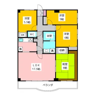 シェニートモンチーク武蔵関【9階】の間取り