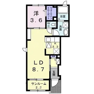 グラース・TYII【1階】の間取り