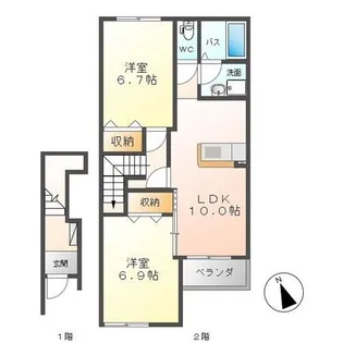 カーサ・アバンティー【2階】の間取り