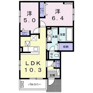 ロジュエール城西【1階】の間取り