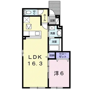 Lilas将軍野AA【1階】の間取り