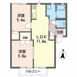 プチメゾン【2階】の間取り