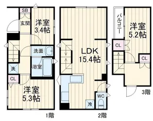 千葉県市川市本塩【一戸建】の間取り
