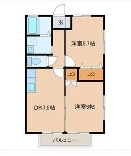 クレア錦町【1階】の間取り