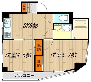 エステート岸野【4階】の間取り